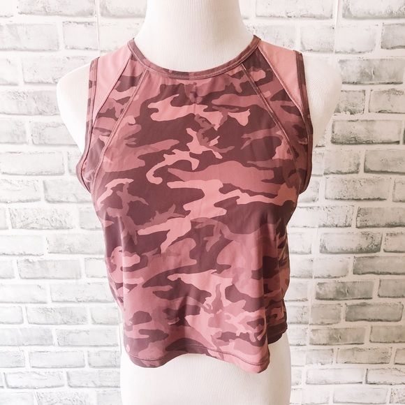 purple camo crop top